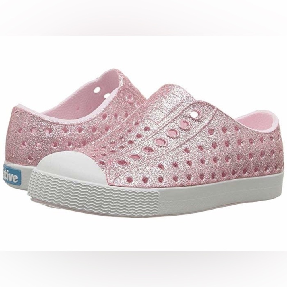 Native Kids' Sparkly Pink Sneakers size J1